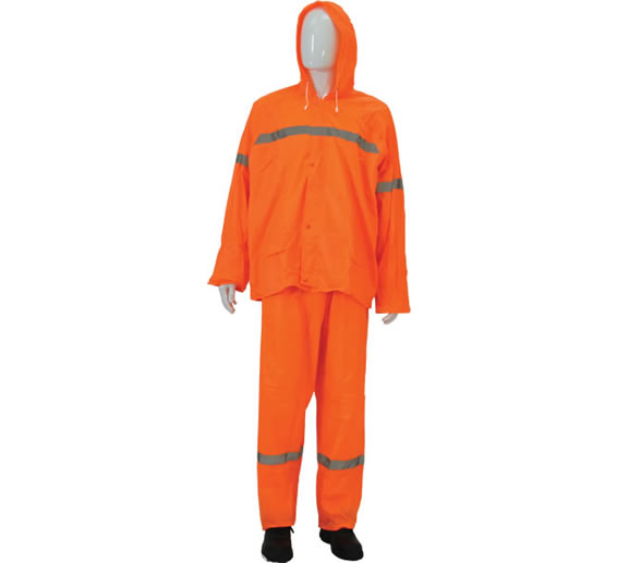 Rubberised Rainsuit Orange Reflective - Sims Safety Wear